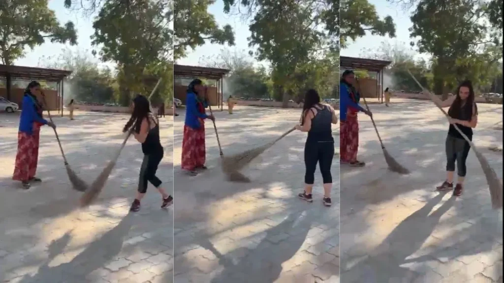 why is a turchish woman sweeping the streets of jodhpur