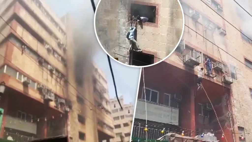 fierce fire at Krishna Apara plaza
