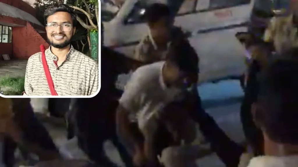 Lathi charge on students in JNU