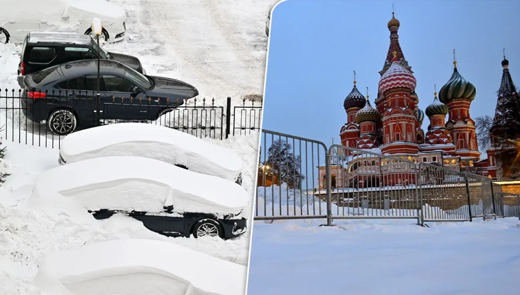 Moscow became a white sea