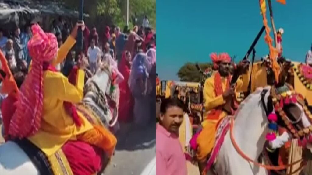 विधायक बाबू जंडेल ने तोड़े नियम, शिव बारात में हाथ में बंदूक लेकर की हर्ष फायरिंग broke rules and fired gunshots