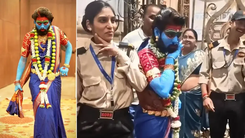 महाकाल मंदिर में ‘पुष्पा’ स्टाइल में युवक का प्रवेश; सुरक्षाकर्मियों ने प्रोटोकॉल तोड़ खिंचवाईं सेल्फी young man entered in Pushpa style