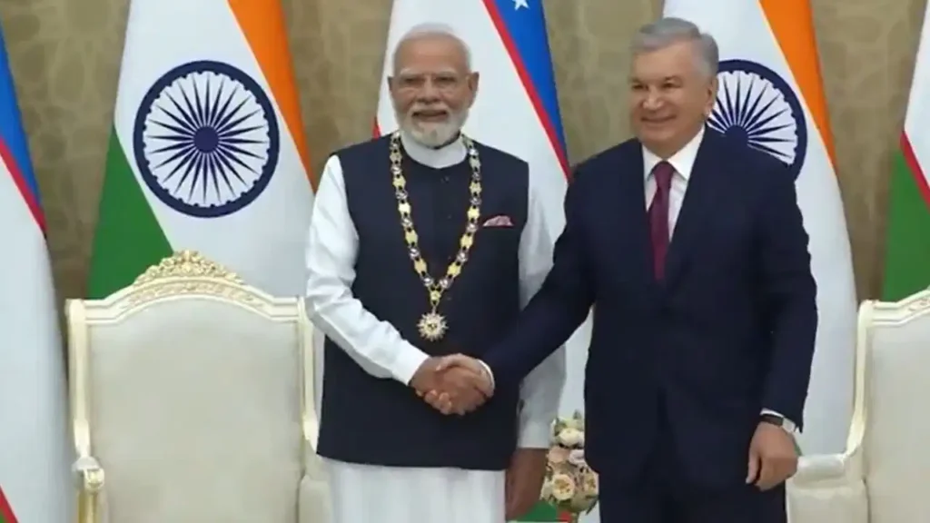 पीएम मोदी का उज्बेकिस्तान दौरा: सर्वोच्च नागरिक सम्मान से नवाजे गए, व्यापक रणनीतिक साझेदारी पर मुहर PM Modi's visit to Uzbekistan